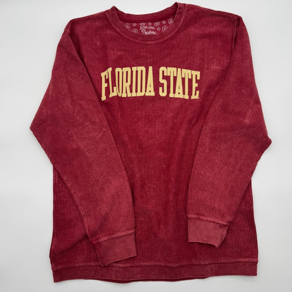 Pressbox‎ Florida State Seminoles Corded Sweatshirt Womens XL Garnet FSU